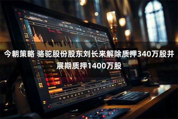 今朝策略 骆驼股份股东刘长来解除质押340万股并展期质押1400万股